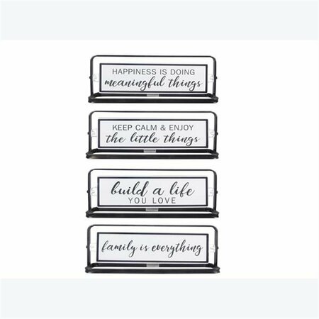 YOUNGS Metal Tabletop Reversible Horizontal Signs, Black & White - 4 Piece 21297